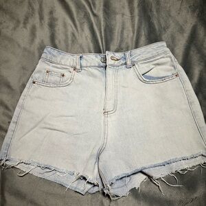 Topshop Light Wash Jean Shorts